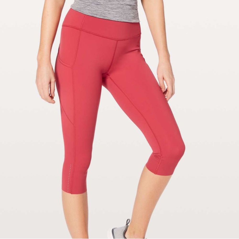lululemon athletica Cropped Leggings in Rose Red
